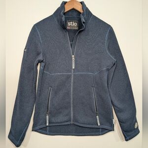 Stio Women's Small Dark Blue Zip-Up Jacket Fleece Hike Ski Winter Athletic
